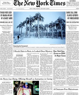 Današnja naslovnica NY Timesa
