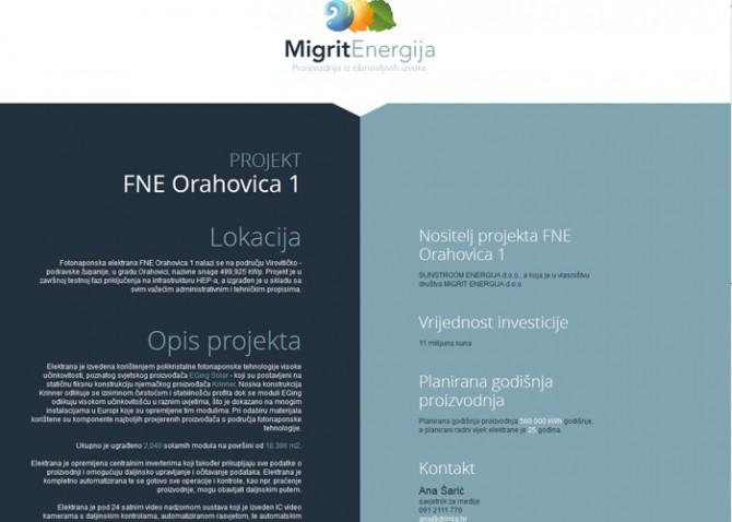 Migrit, 4. listopada 2012. Ispod imena Ane Šarić i broja mobitela nalazi se i e-mail adresa ana@drimia.hr.<br>