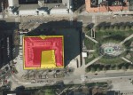 Foto: Usporedba tlocrta Hotela Esplanade i buduće crkve (Izvor: Inicijativa Čuvajmo naš park)<br>