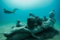 Splav Lampeduze, podvodni muzej Lanzarotte, Foto: Jason deCaires Taylor
